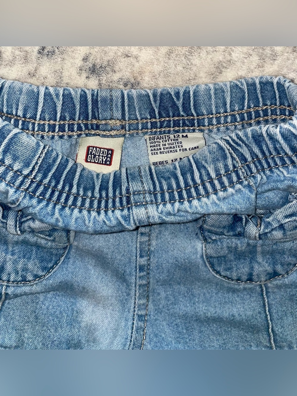 Faded Glory denim shorts size 12 months - Picture 3 of 3